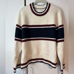 A&F Madeline Crew Sweater - Cream Stripe
